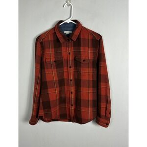 Outerknown Rust Brown Plaid Sweater Jacket Mens Size XS / Small Flannel Button